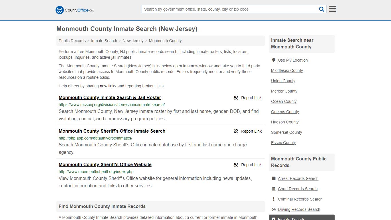 Inmate Search - Monmouth County, NJ (Inmate Rosters ...